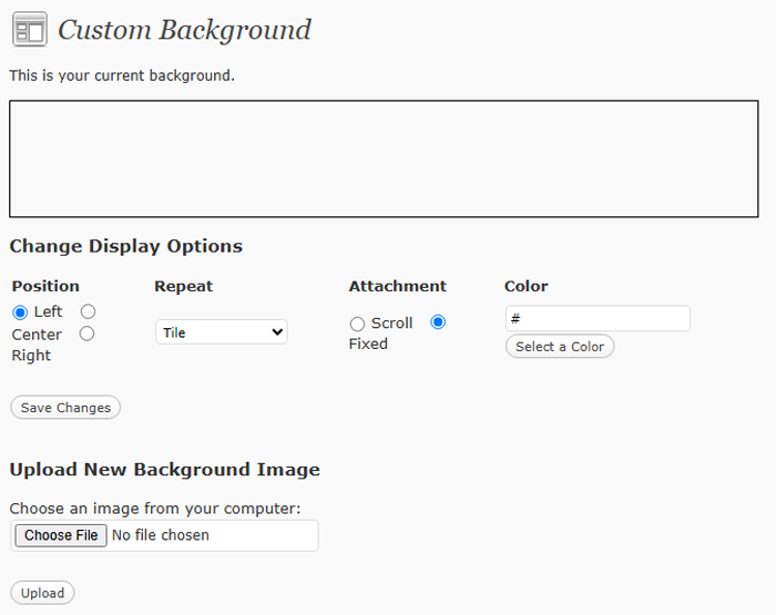 نظرة عامة على ووردبريس 3.0 مع لقطات الشاشة 6 خلفية مخصصة في ووردبريس 3.0