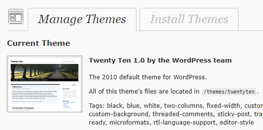 نظرة عامة على ووردبريس 3.0 مع لقطات الشاشة 3 صفحة القالب
