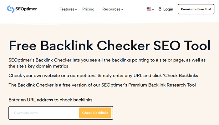 أفضل 10 أدوات فحص وتحليل المحتوى لموقع ووردبريس الخاص بك 3 أداة فحص الباك لينك Seoptimer