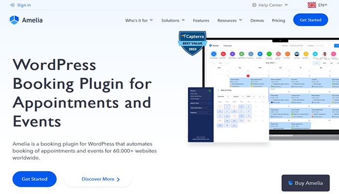أفضل 13 اضافات أحداث ووردبريس الكثير منها مجاني لعام 2025 5 اضافة أحداث ووردبريس Amelia