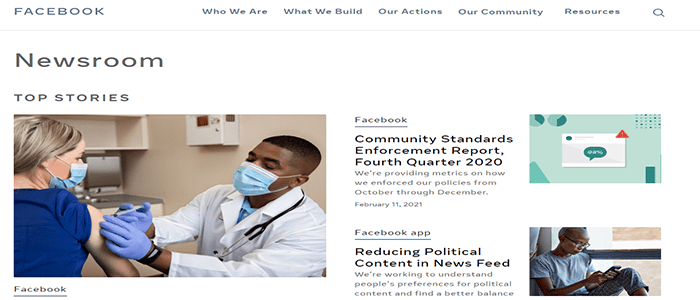 أشهر وأكبر العلامات التجارية التي تستخدم ووردبريس 4 تستخدم منصة ووردبريس - Facebook Newsroom