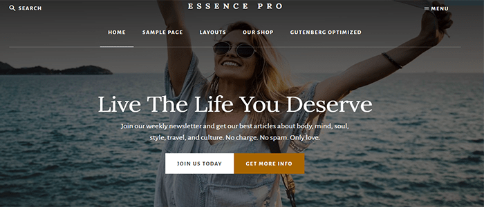 أفضل 30+ قوالب التصوير الفوتوغرافي ووردبريس لعام 2026 19 قالب Essence Pro