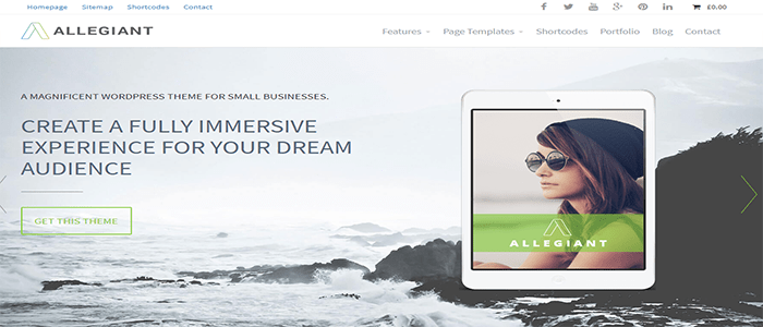 أفضل 80 قوالب ووردبريس مجانية لجميع انواع المواقع (2026) 49 قوالب ووردبريس المجانية - Allegiant