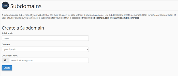 النطاق الفرعي مقابل النطاق: ما الفرق بينهم! 9 createnewsubdomain
