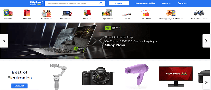 أفضل 10 منافسين أمازون وما الذي يجعلهم ناجحين؟ 6 flipkart