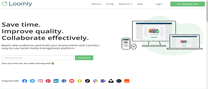 افضل 20+ ادوات التسويق الرقمي لمساعدتك على النمو فى 2025 2 منصة التواصل الاجتماعي Loomly