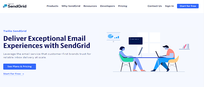 افضل 20+ ادوات التسويق الرقمي لمساعدتك على النمو فى 2025 5 اداة التسويق عبر البريد الإلكتروني Sendgrid