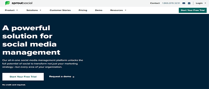 افضل 20+ ادوات التسويق الرقمي لمساعدتك على النمو فى 2025 1 اداة التسويق عبر وسائل التواصل الاجتماعي - Sprout Social