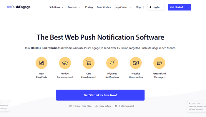 أفضل 7 برامج اشعارات دفع لمواقع الويب (+ مقارنة) لعام 2026 4 pushengage