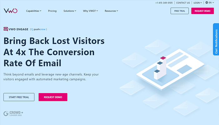 أفضل 7 برامج اشعارات دفع لمواقع الويب (+ مقارنة) لعام 2026 6 VWO Engage