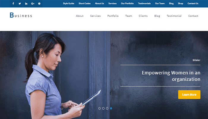 أفضل 40 قوالب ووردبريس عربية متعددة اللغات لعام 2026 14 business one page pro