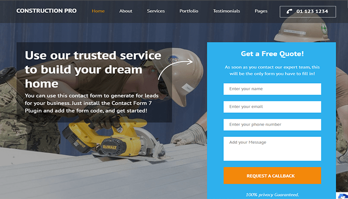 أفضل 40 قوالب ووردبريس عربية متعددة اللغات لعام 2026 17 construction landing page pro