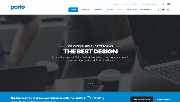 أفضل 40 قوالب ووردبريس عربية متعددة اللغات لعام 2026 34 قوالب ووردبريس عربية - Porto