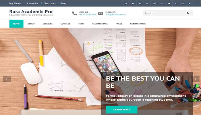 أفضل 40 قوالب ووردبريس عربية متعددة اللغات لعام 2026 20 قوالب ووردبريس عربية - Rara Academic Pro