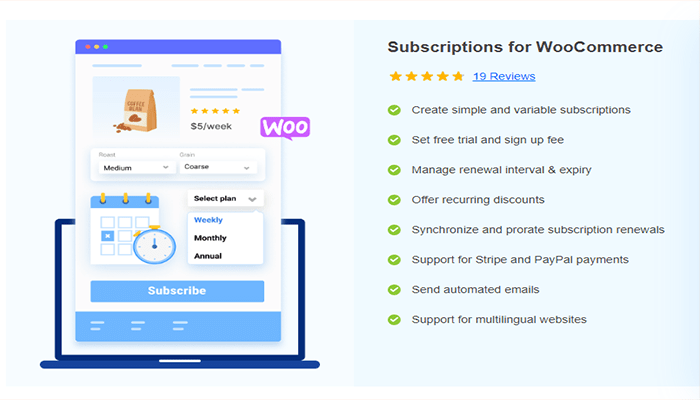 أفضل 8 اضافات اشتراك ووكومرس لجذب عملائك في عام 2026 5 Subscriptions for WooCommerce by WebToffee