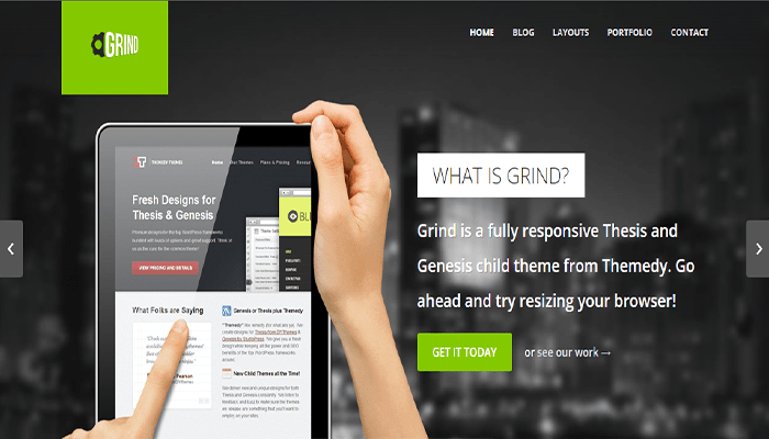 أفضل 80 قوالب ووردبريس مجانية لجميع انواع المواقع (2026) 54 قوالب ووردبريس المجانية - Grind