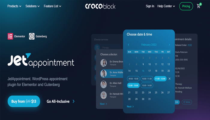 افضل 15 اضافات الحجز والمواعيد ووردبريس لعام 2025 10 jetappointment by crocoblock