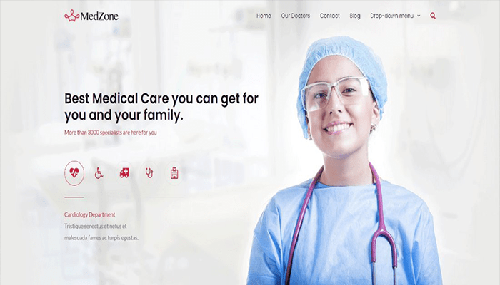 أفضل 80 قوالب ووردبريس مجانية لجميع انواع المواقع (2026) 43 قالب ووردبريس - Medzone Lite