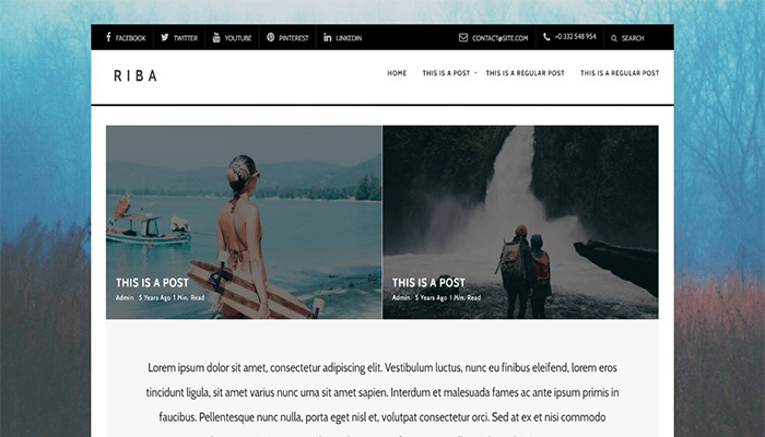 أفضل 80 قوالب ووردبريس مجانية لجميع انواع المواقع (2026) 64 riba lite wordpress theme