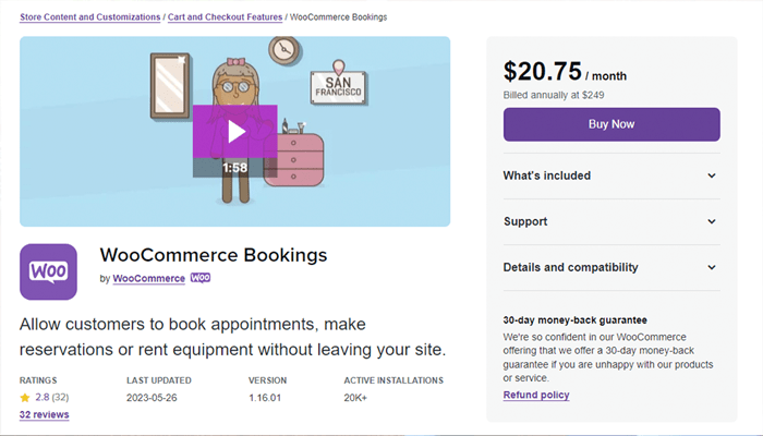 افضل 15 اضافات الحجز والمواعيد ووردبريس لعام 2025 4 اضافة WooCommerce Bookings