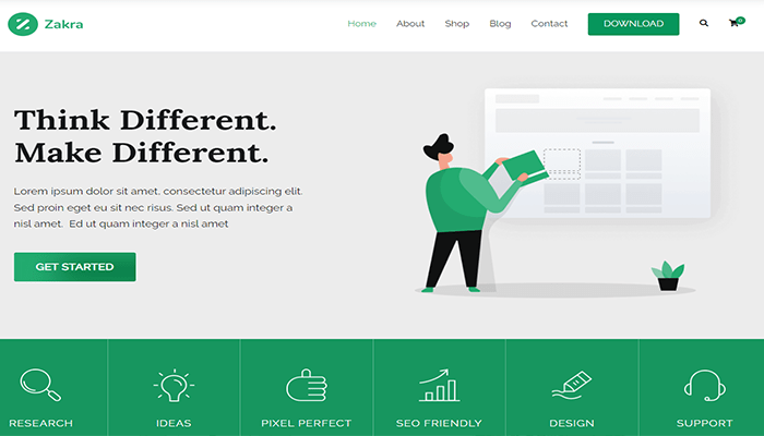 أفضل 25+ قوالب ووردبريس مدفوعة منظمة ومرتبة لعام 2025 22 قوالب ووردبريس المجانية - Zakra