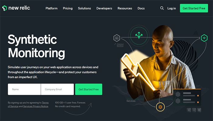 افضل 15 ادوات اختبار سرعة الموقع الإلكتروني لعام 2026 13 New Relic Synthetics Homepage