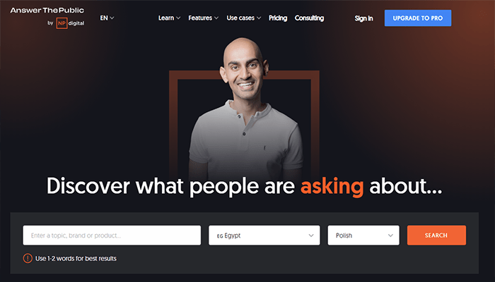 أفضل 25+ ادوات السيو لمراجعة موقعك ومراقبته لعام 2025 8 اداة السيو AnswerThePublic