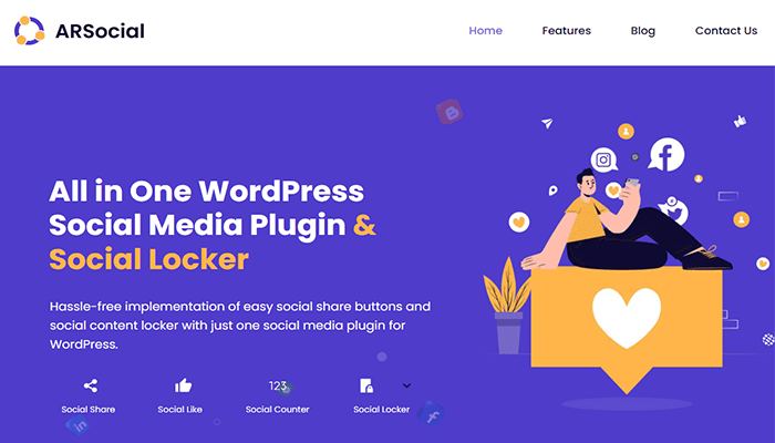 افضل 20+ اضافات السوشيال ميديا ووردبريس لعام 2025 18 arsocial wordpress plugin
