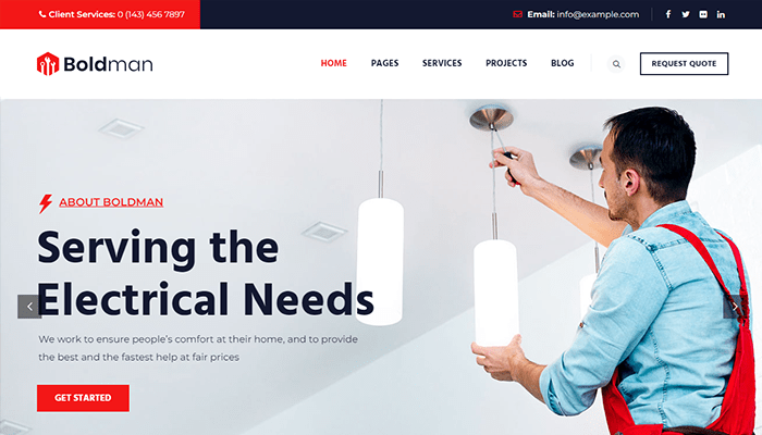 أفضل 12 قوالب ووردبريس الكهربائية - لجميع المهندسين لعام 2026 13 قوالب كهربائية Boldman