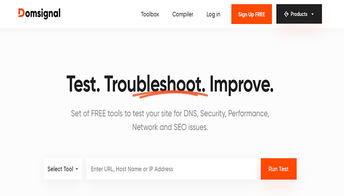 افضل 15 ادوات اختبار سرعة الموقع الإلكتروني لعام 2026 12 domsignal homepage