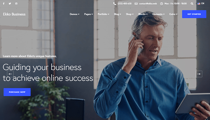 أفضل 40 قوالب اعمال ووردبريس المثالية للشركات لعام 2025 14 قالب ووردبريس الأعمال - Ekko