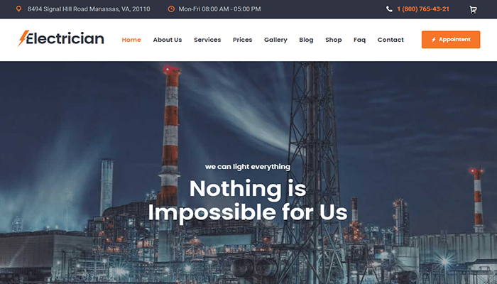 أفضل 12 قوالب ووردبريس الكهربائية - لجميع المهندسين لعام 2026 5 قوالب كهربائية Electrician