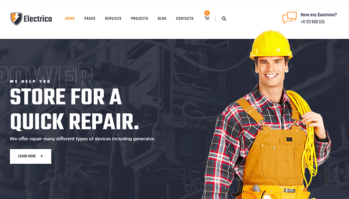 أفضل 12 قوالب ووردبريس الكهربائية - لجميع المهندسين لعام 2026 12 قوالب كهربائية Electrico