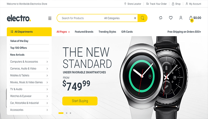 أفضل 10+ قوالب ووردبريس للتسويق بالعمولة لعام 2025 10 قالب متجر الالكترونيات Electro