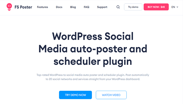 افضل 20+ اضافات السوشيال ميديا ووردبريس لعام 2025 19 fs poster wordpress plugin