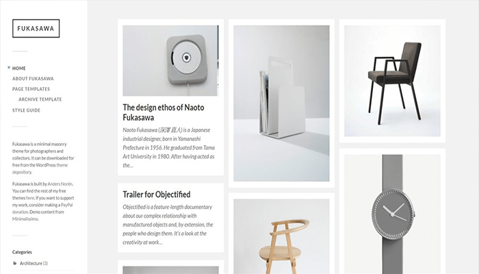 أفضل 30+ قوالب التصوير الفوتوغرافي ووردبريس لعام 2026 10 fukasawa wordpress theme