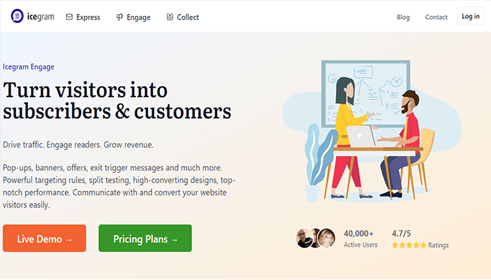 أفضل 8 اضافات النوافذ المنبثقة ووردبريس لعام 2026 9 صفحة Icegram Engage الرئيسية