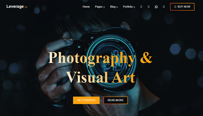أفضل 30+ قوالب التصوير الفوتوغرافي ووردبريس لعام 2026 21 قوالب ووردبريس فوتوغرافي - Leverage
