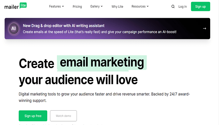 أفضل 9 خدمات التسويق عبر البريد الإلكتروني لعام 2025 7 mailerlite homepage