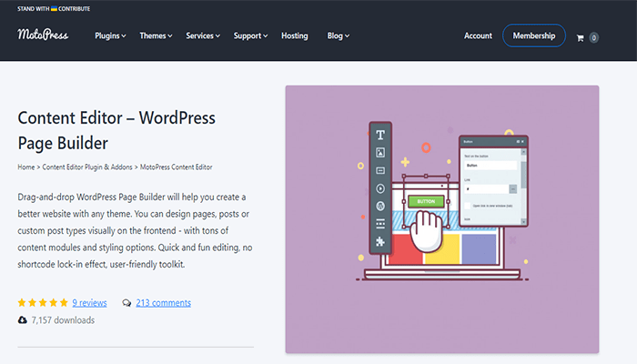 افضل 15+ منشئي صفحة ووردبريس بالسحب والإفلات لعام 2026 15 motopress content editor wp page builder