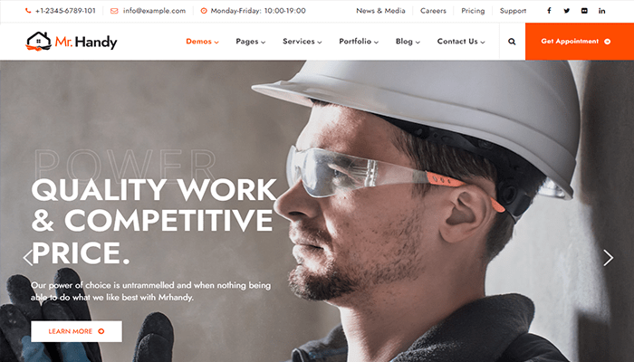 أفضل 12 قوالب ووردبريس الكهربائية - لجميع المهندسين لعام 2026 7 قوالب كهربائية Mrhandy