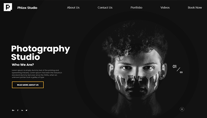 أفضل 30+ قوالب التصوير الفوتوغرافي ووردبريس لعام 2026 11 قوالب ووردبريس فوتوغرافي - Phlox-{hotography Studio