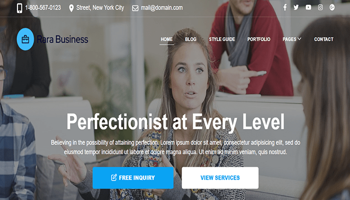 أفضل 40 قوالب اعمال ووردبريس المثالية للشركات لعام 2025 6 قالب ووردبريس الأعمال - Rara Business