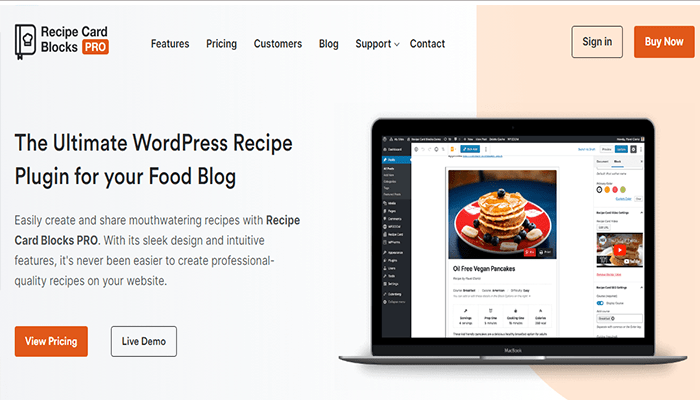 افضل 10 اضافات وصفات ووردبريس لمدونات الطعام (2025) 6 اضافة وصفة ووردبريس - Recipe Card Blocks