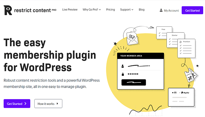 افضل 20 اضافات عضوية ووردبريس لعام 2025 8 اضافة ووردبريس Restrict Content Pro