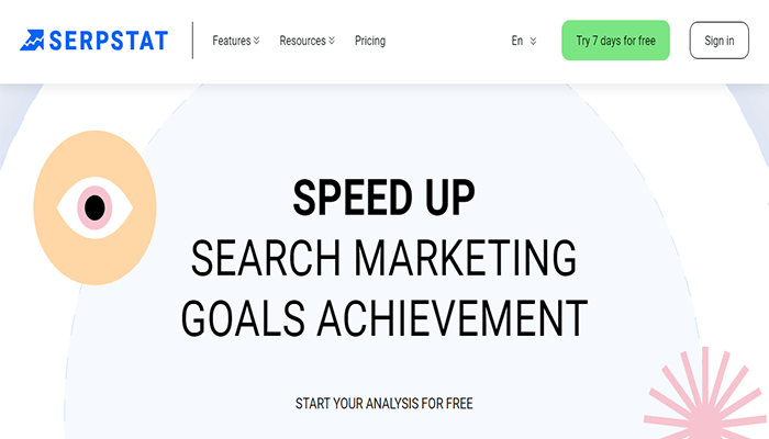 أفضل 25+ ادوات السيو لمراجعة موقعك ومراقبته لعام 2025 23 serpstat homepage