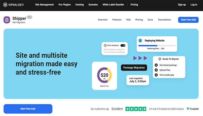 افضل 25+ اضافات متعددة المواقع ووردبريس لعام 2025 30 اضافة ووردبريس للترحيل Shipper Pro
