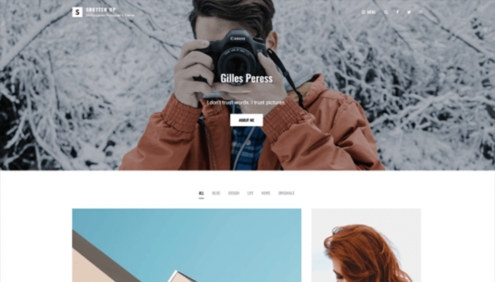 أفضل 30+ قوالب التصوير الفوتوغرافي ووردبريس لعام 2026 31 shutter up wordpress theme