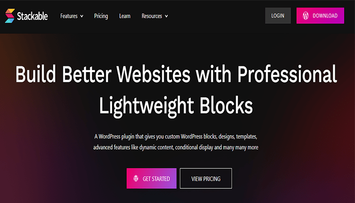 افضل 15+ منشئي صفحة ووردبريس بالسحب والإفلات لعام 2026 4 stackable page builder homepage