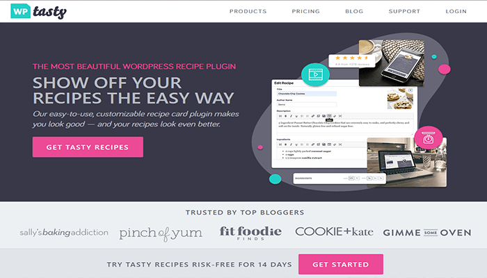 افضل 10 اضافات وصفات ووردبريس لمدونات الطعام (2025) 4 اضافة وصفة ووردبريس - Tasty Recipes